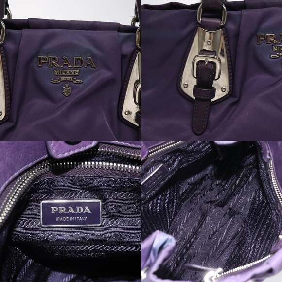 PRADA Hand Bag Nylon Purple Silver - Picture 11 of 12